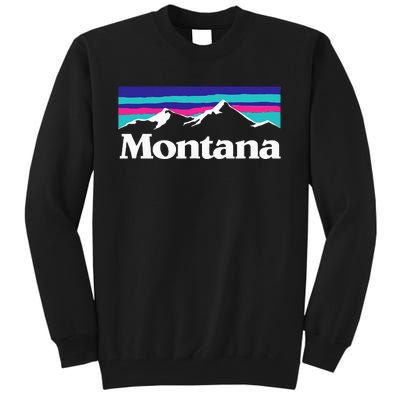 Montana Retro Vintage Mountain Outdoors State Tall Sweatshirt