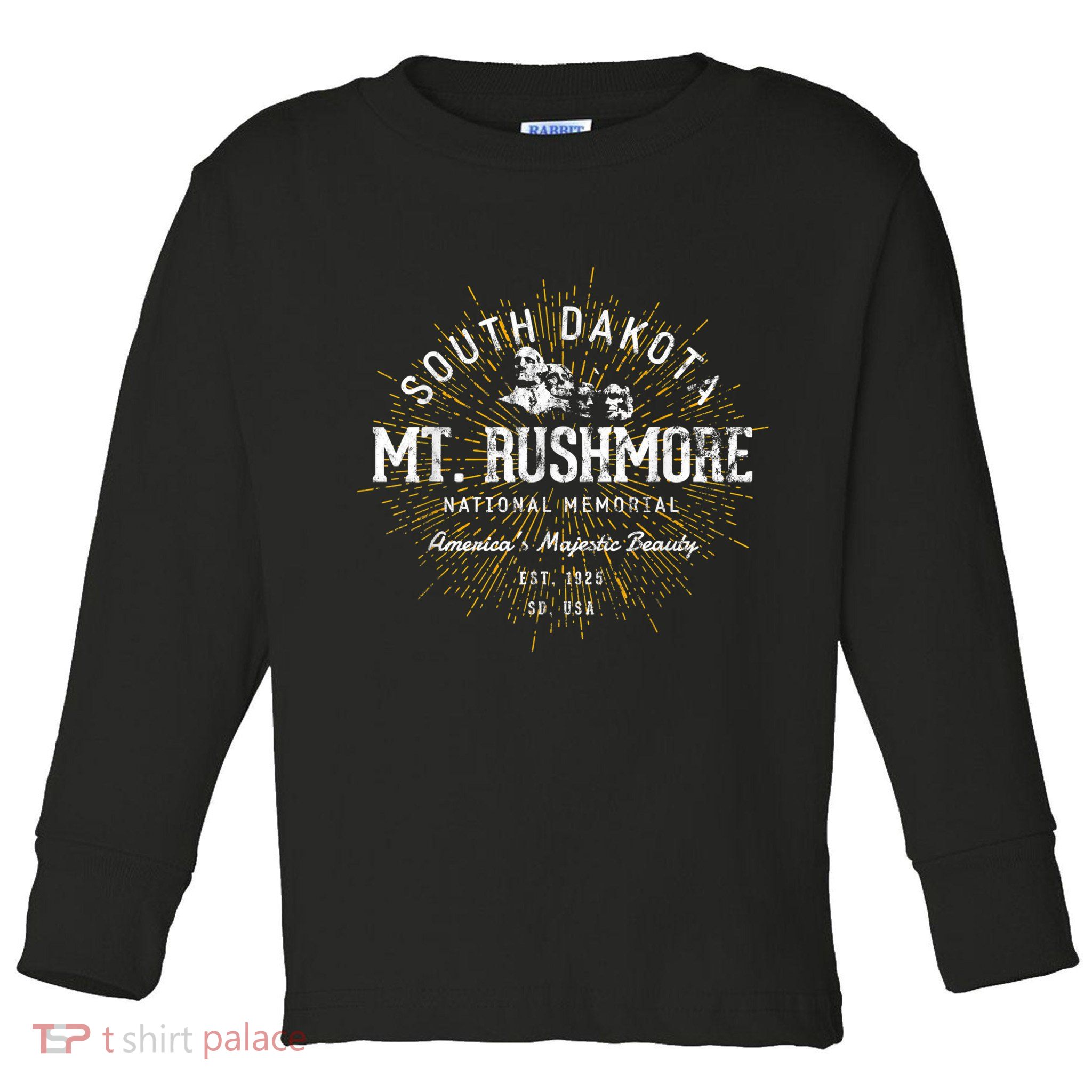Mt Rushmore Vintage Retro Mount Rushmore National Memorial Travel Gift Toddler Long Sleeve Shirt