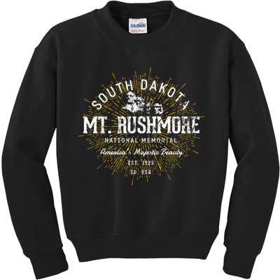Mt Rushmore Vintage Retro Mount Rushmore National Memorial Travel Gift Kids Sweatshirt