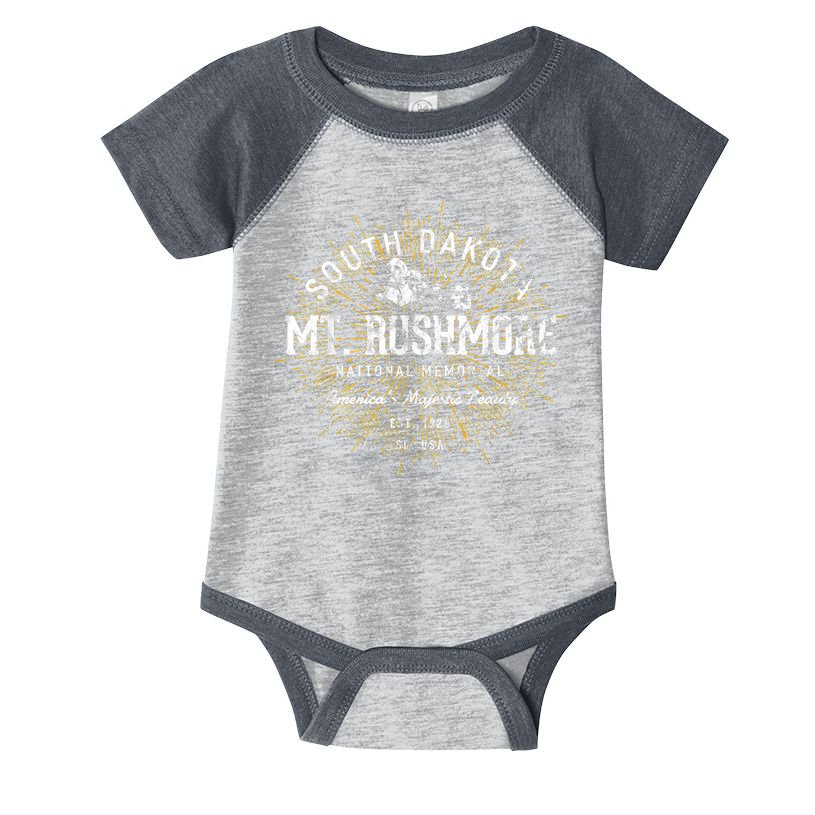 Mt Rushmore Vintage Retro Mount Rushmore National Memorial Travel Gift Infant Baby Jersey Bodysuit