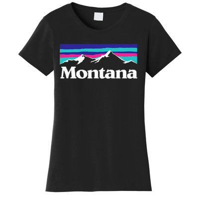 Montana Retro Vintage Mountain Outdoors State Graphic Women's T-Shirt