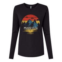 Minnesota Retro Vintage Womens Cotton Relaxed Long Sleeve T-Shirt