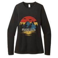 Minnesota Retro Vintage Womens CVC Long Sleeve Shirt