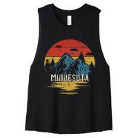 Minnesota Retro Vintage Women's Racerback Cropped Tank