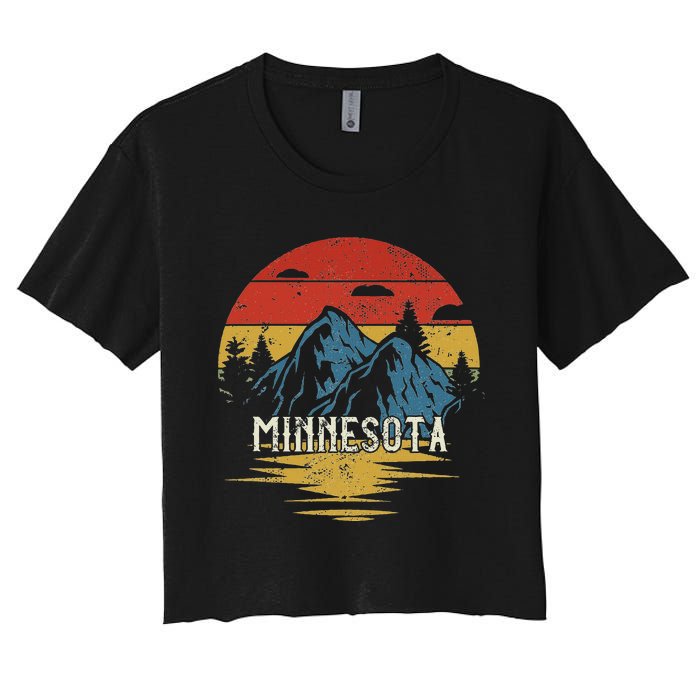 Minnesota Retro Vintage Women's Crop Top Tee