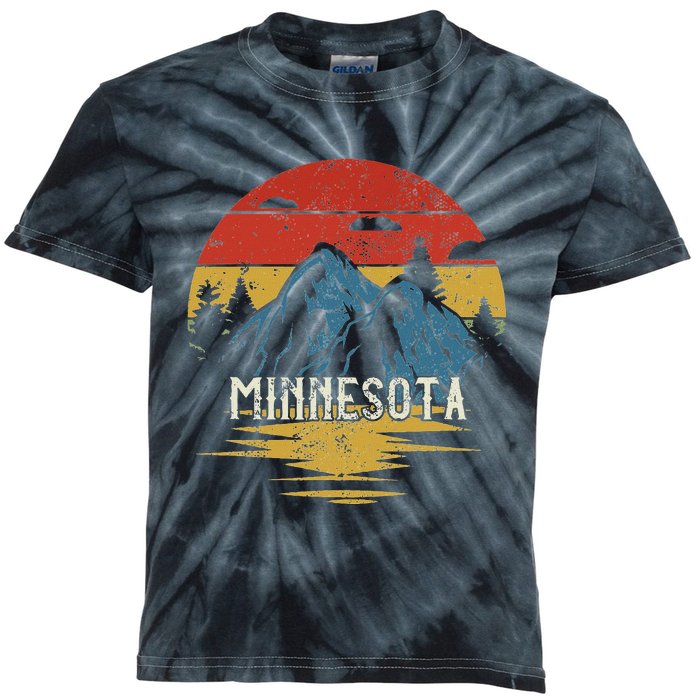 Minnesota Retro Vintage Kids Tie-Dye T-Shirt