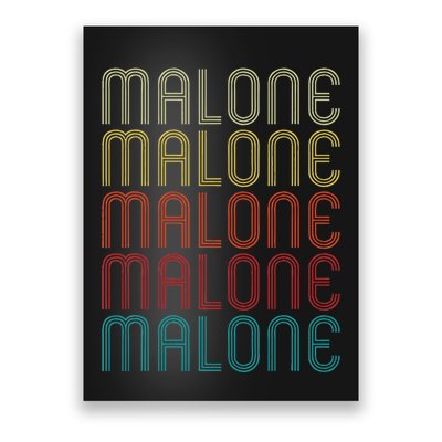 Malone Retro Vintage Style Name Gift Poster