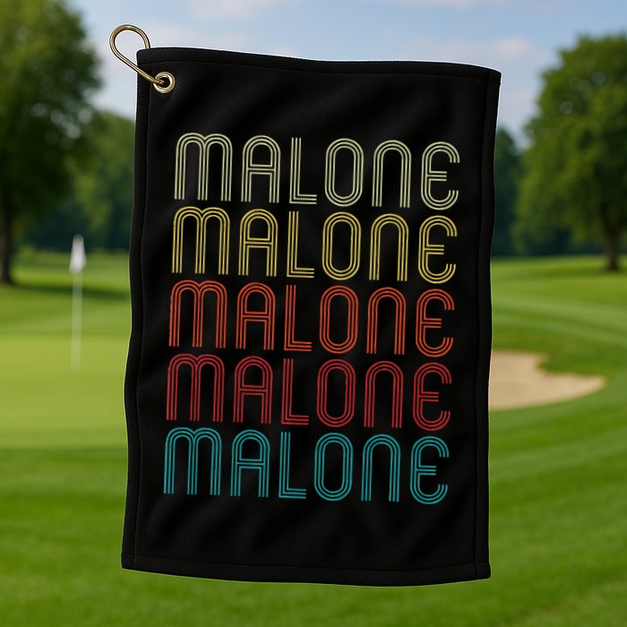 Malone Retro Vintage Style Name Gift Golf Towel