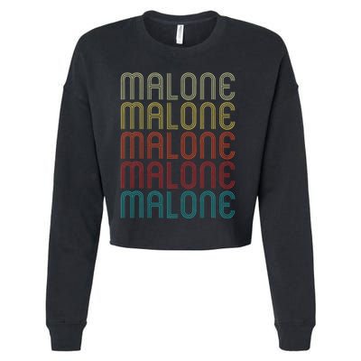 Malone Retro Vintage Style Name Gift Cropped Pullover Crew