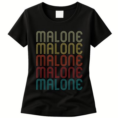 Malone Retro Vintage Style Name Gift Womens T-Shirt