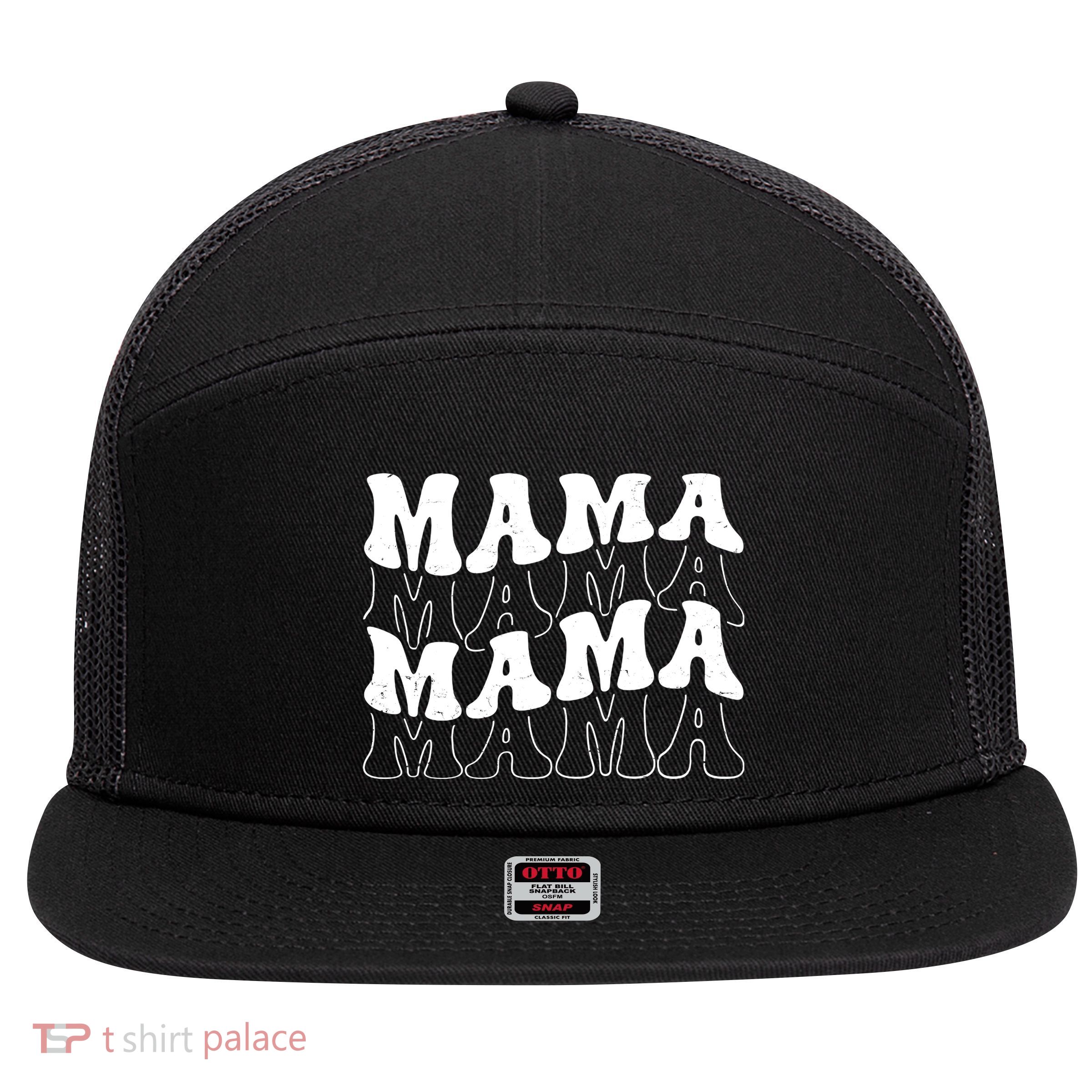 Mama Retro Vintage Cute Gift 7 Panel Mesh Trucker Snapback Hat