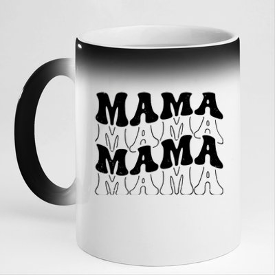 Mama Retro Vintage Cute Gift 11oz Black Color Changing Mug