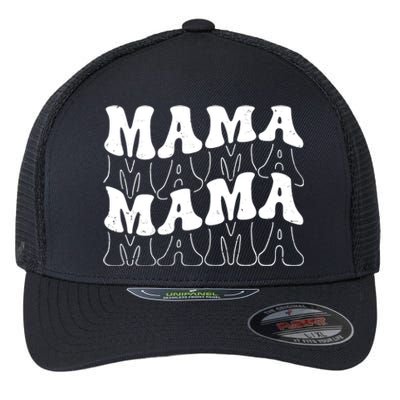 Mama Retro Vintage Cute Gift Flexfit Unipanel Trucker Cap