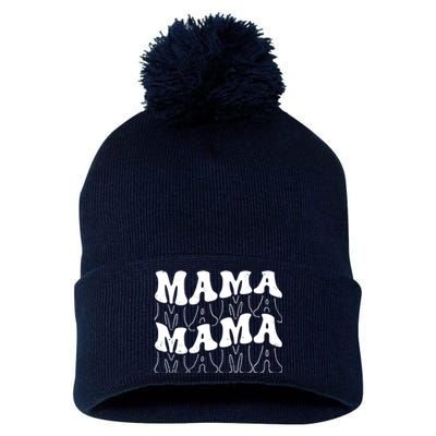 Mama Retro Vintage Cute Gift Pom Pom 12in Knit Beanie