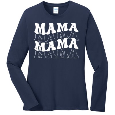 Mama Retro Vintage Cute Gift Ladies Long Sleeve Shirt