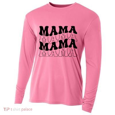 Mama Retro Vintage Cute Gift Cooling Performance Long Sleeve Crew