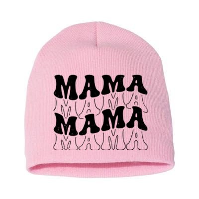 Mama Retro Vintage Cute Gift Short Acrylic Beanie