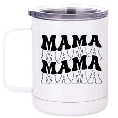 Mama Retro Vintage Cute Gift 12 oz Stainless Steel Tumbler Cup