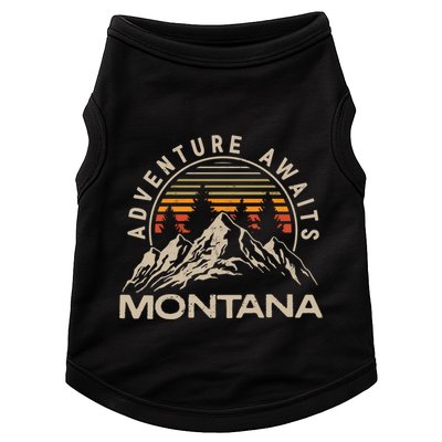 Montana Retro Vintage Outdoors Mountain Graphic Design Doggie Tank