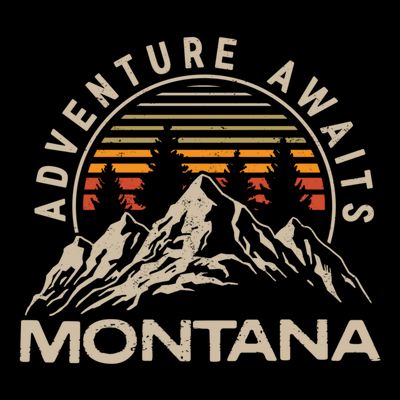 Montana Retro Vintage Outdoors Mountain Graphic Design T-Shirt