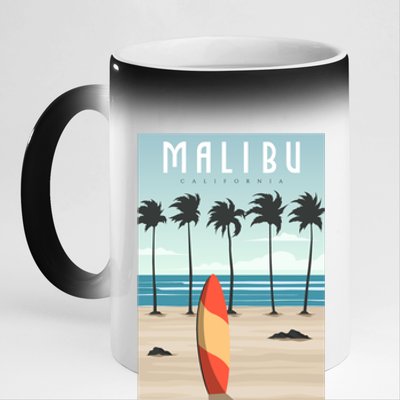 Malibu Retro Vintage 11oz Black Color Changing Mug