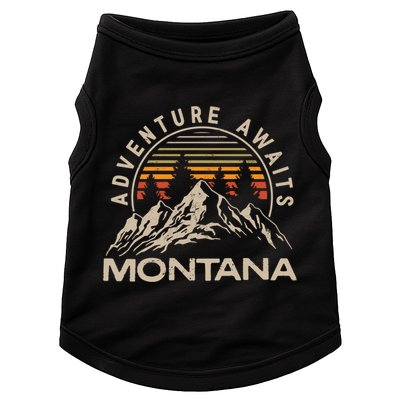 Montana Retro Vintage Outdoors Mountain Graphic Design Doggie Tank