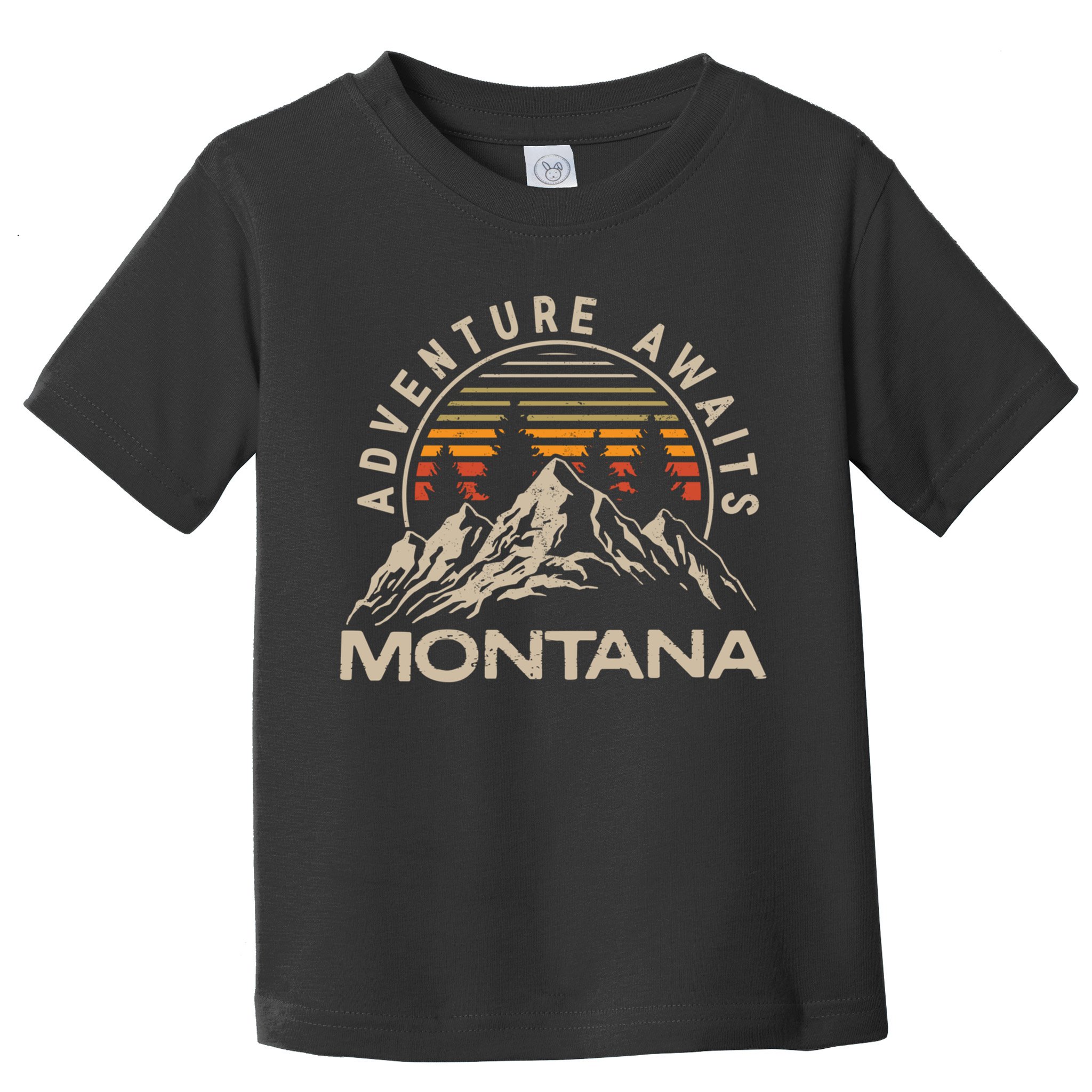 Montana Retro Vintage Outdoors Mountain Graphic Design Toddler T-Shirt
