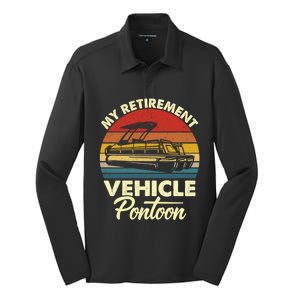 My Retiret Vehicle Pontoon Funny Pontoon Boating Gift Silk Touch Performance Long Sleeve Polo