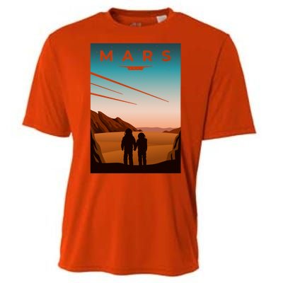 Mars Retro Vintage Poster Cooling Performance Crew T-Shirt