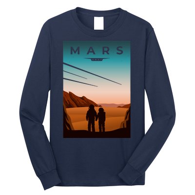 Mars Retro Vintage Poster Long Sleeve Shirt