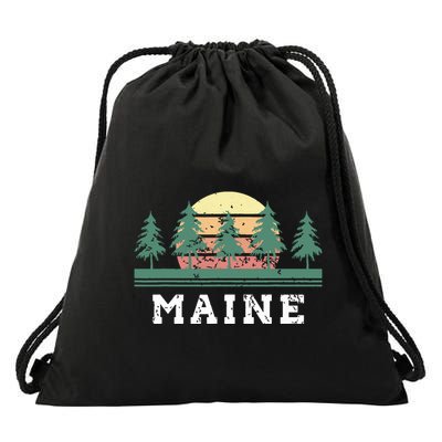 Maines Retro Vintage Gift Women Drawstring Bag