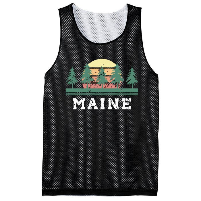 Maines Retro Vintage Gift Women Mesh Reversible Basketball Jersey Tank