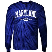 Maryland Retro Vintage Maryland Tie-Dye Long Sleeve Shirt