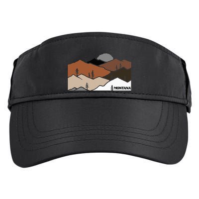 Montana Retro Vintage Mountain Outdoors State Graphic Adult Drive Performance Visor