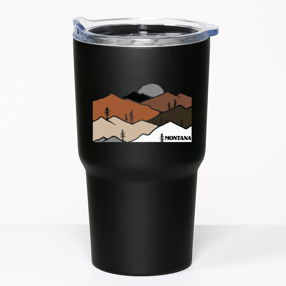 Montana Retro Vintage Mountain Outdoors State Graphic Tumbler