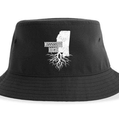 Mississippi Roots Vintage Usa Patriotic Pride State Map Sustainable Bucket Hat
