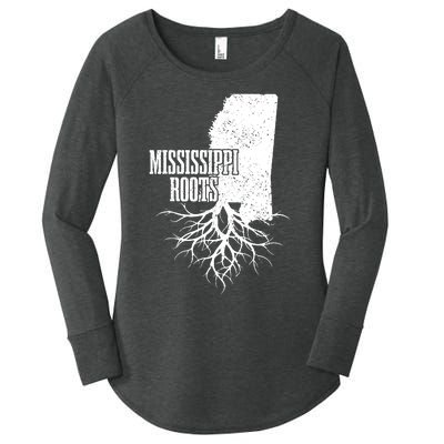 Mississippi Roots Vintage Usa Patriotic Pride State Map Women's Perfect Tri Tunic Long Sleeve Shirt