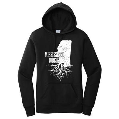 Mississippi Roots Vintage Usa Patriotic Pride State Map Women's Pullover Hoodie