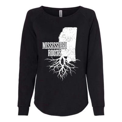 Mississippi Roots Vintage Usa Patriotic Pride State Map Womens California Wash Sweatshirt