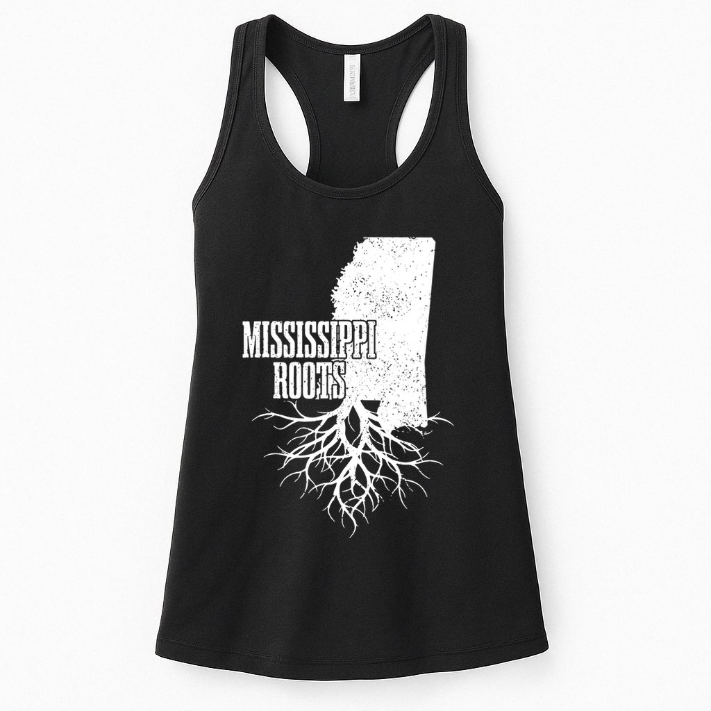 Mississippi Roots Vintage Usa Patriotic Pride State Map Womens Tank Top