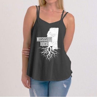 Mississippi Roots Vintage Usa Patriotic Pride State Map Women's Strappy Tank