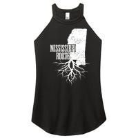 Mississippi Roots Vintage Usa Patriotic Pride State Map Women's Perfect Tri Rocker Tank