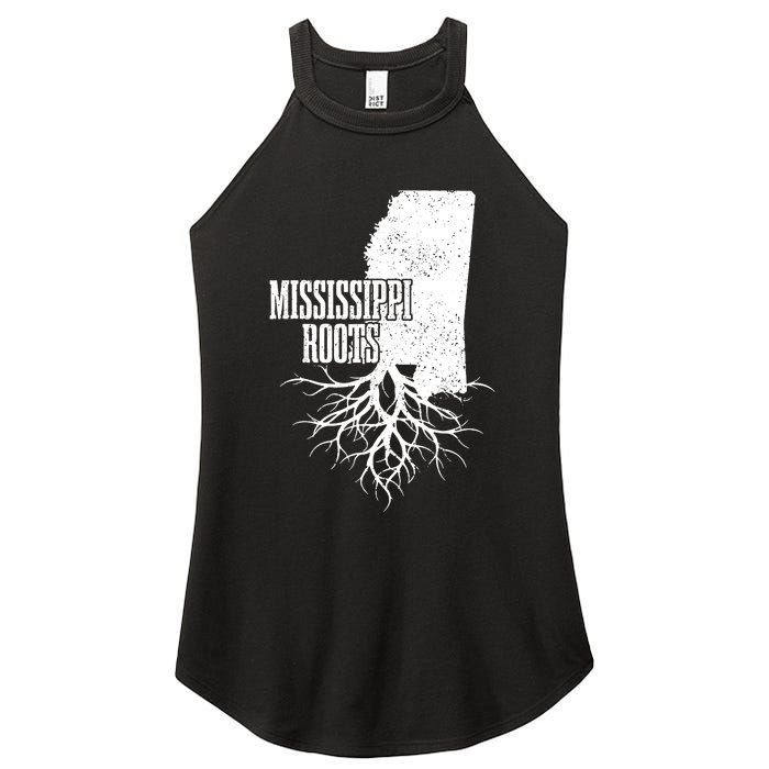 Mississippi Roots Vintage Usa Patriotic Pride State Map Women's Perfect Tri Rocker Tank