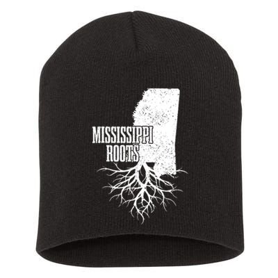 Mississippi Roots Vintage Usa Patriotic Pride State Map Short Acrylic Beanie