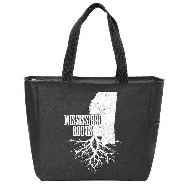 Mississippi Roots Vintage Usa Patriotic Pride State Map Zip Tote Bag
