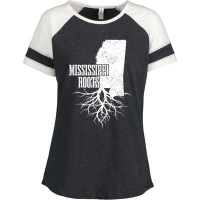 Mississippi Roots Vintage Usa Patriotic Pride State Map Enza Ladies Jersey Colorblock Tee