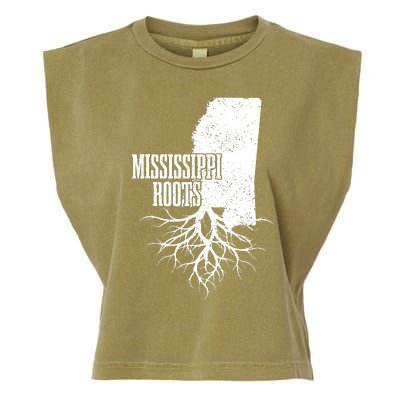 Mississippi Roots Vintage Usa Patriotic Pride State Map Garment-Dyed Women's Muscle Tee