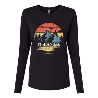 Minnesota Retro Vintage Womens Cotton Relaxed Long Sleeve T-Shirt