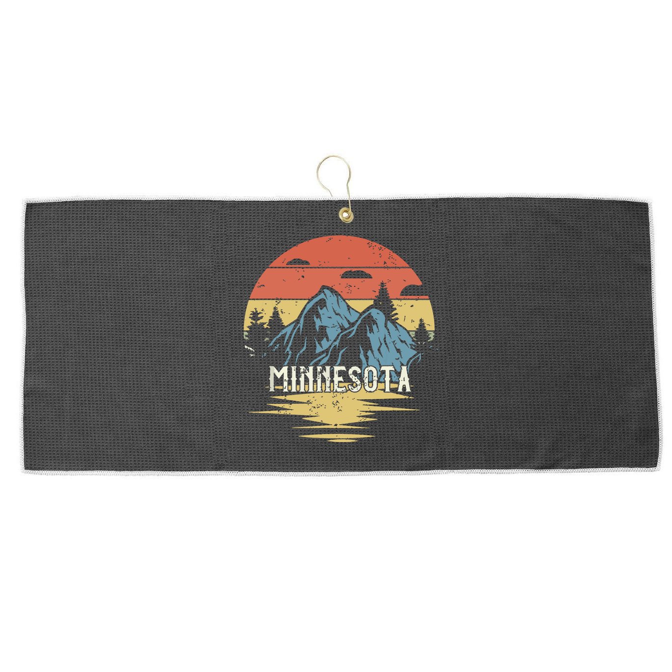 Minnesota Retro Vintage Large Microfiber Waffle Golf Towel