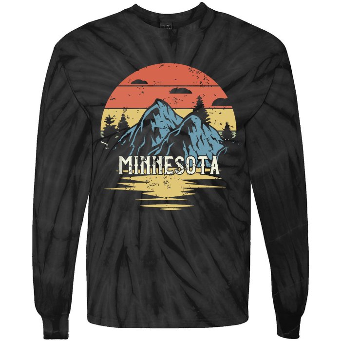 Minnesota Retro Vintage Tie-Dye Long Sleeve Shirt